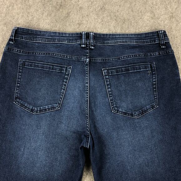 The Perfect Jean NYC Mens 40x38 Blue Slim Fit Dark Wash Mid Rise Stretch Denim - Picture 5 of 11